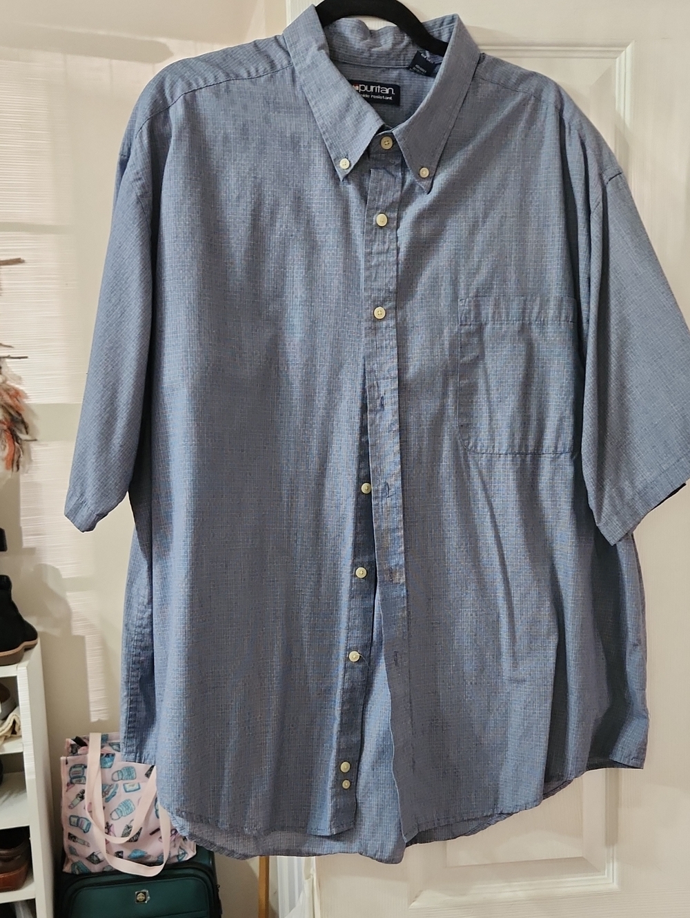 Puritan Light Blue Button-Down Short Sleeve Shirt